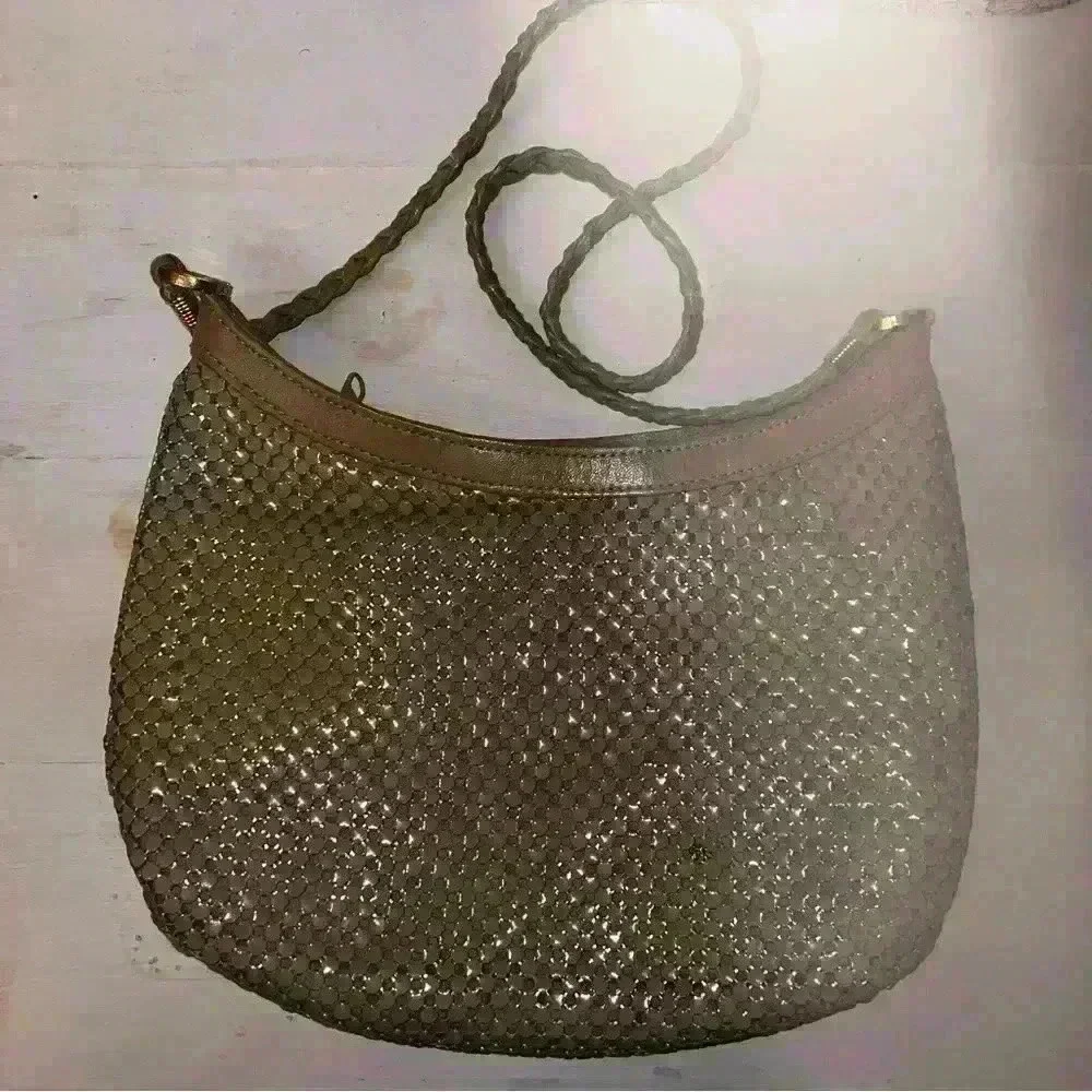 Vintage Metal Purse Beige